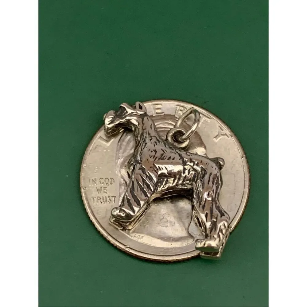 .925 Schnauzer Large Dog Sterling Silver Jewelry Charm #family pet